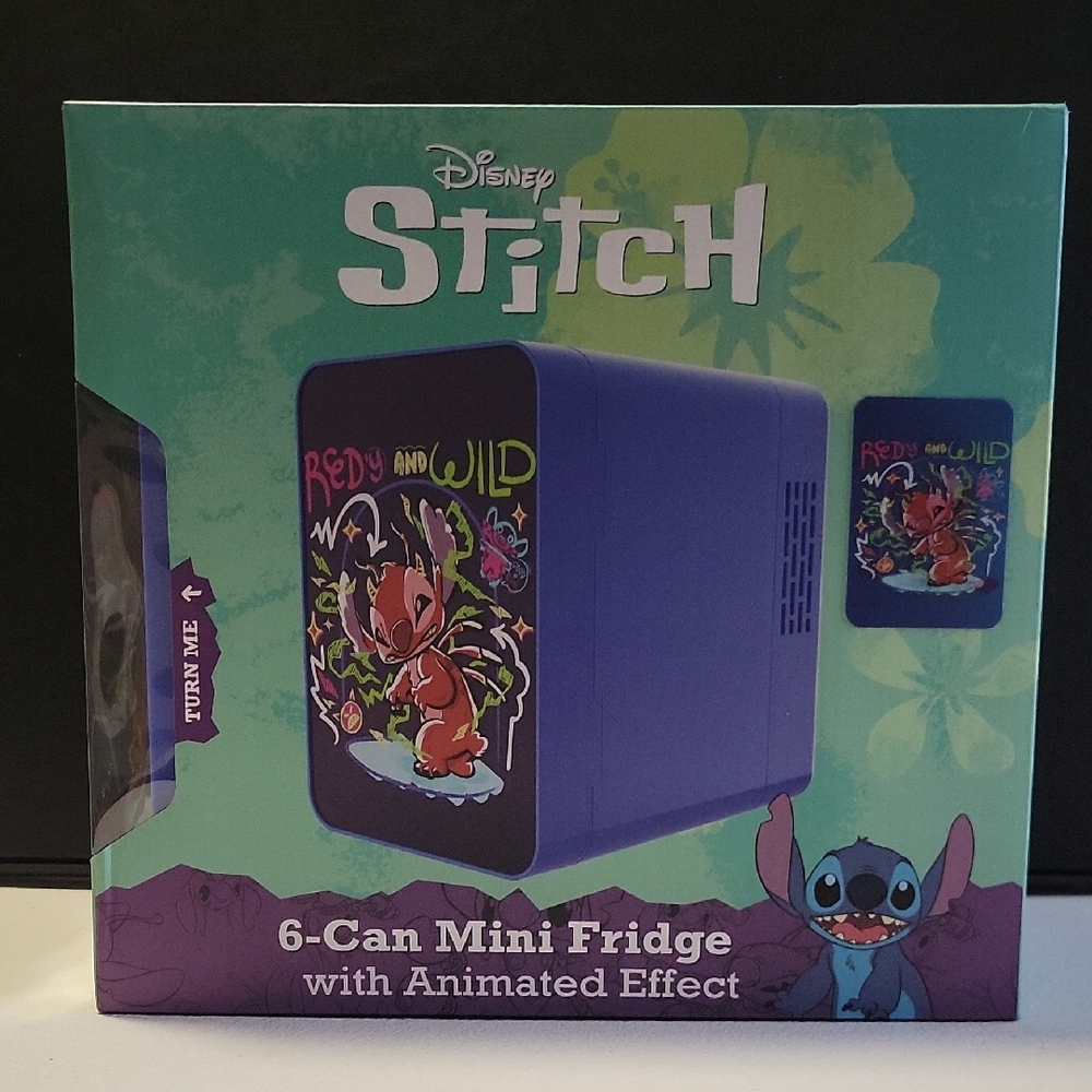 Disney Stitch Purple and Blue Mini Fridge